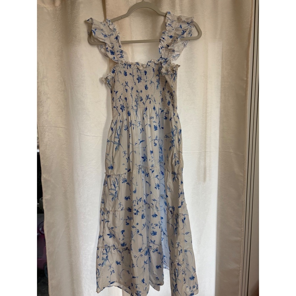 Hill House The Ellie Nap Dress in Blue Botanical Size Large - Picture 3 of 8